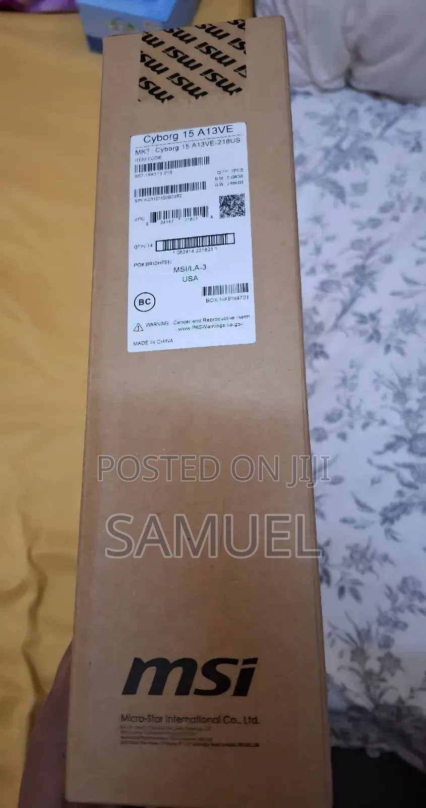 New Laptop MSI Cyborg 15 16GB Intel Core I7 SSD 512GB