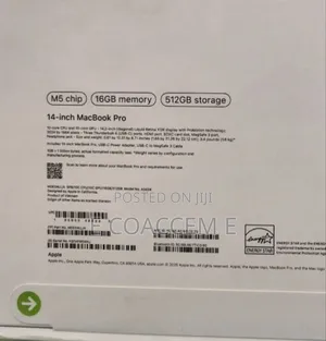 New Laptop Apple Macbook Pro 2025 M5 14-Inch 16GB Apple M5 SSD 512GB