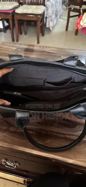 Black Synthetic Hand Bag