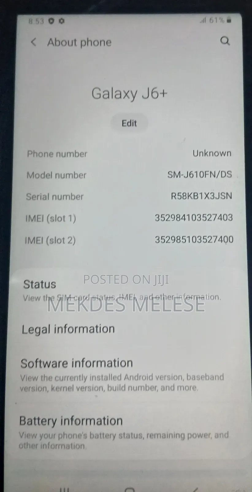 Samsung Galaxy J6 Plus 32 GB Black