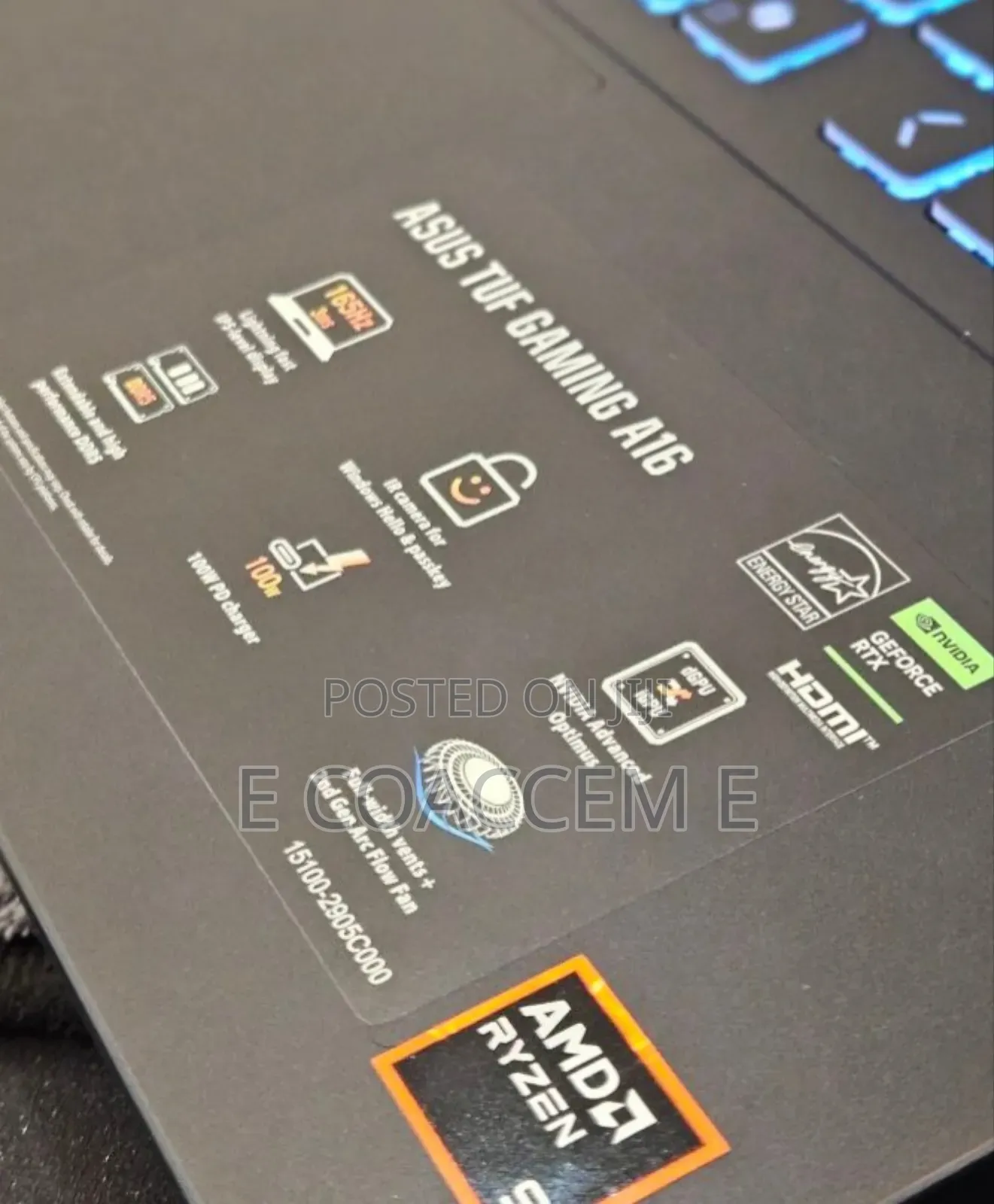 New Laptop Asus TUF Gaming A16 32GB AMD Ryzen 9 SSD 1T