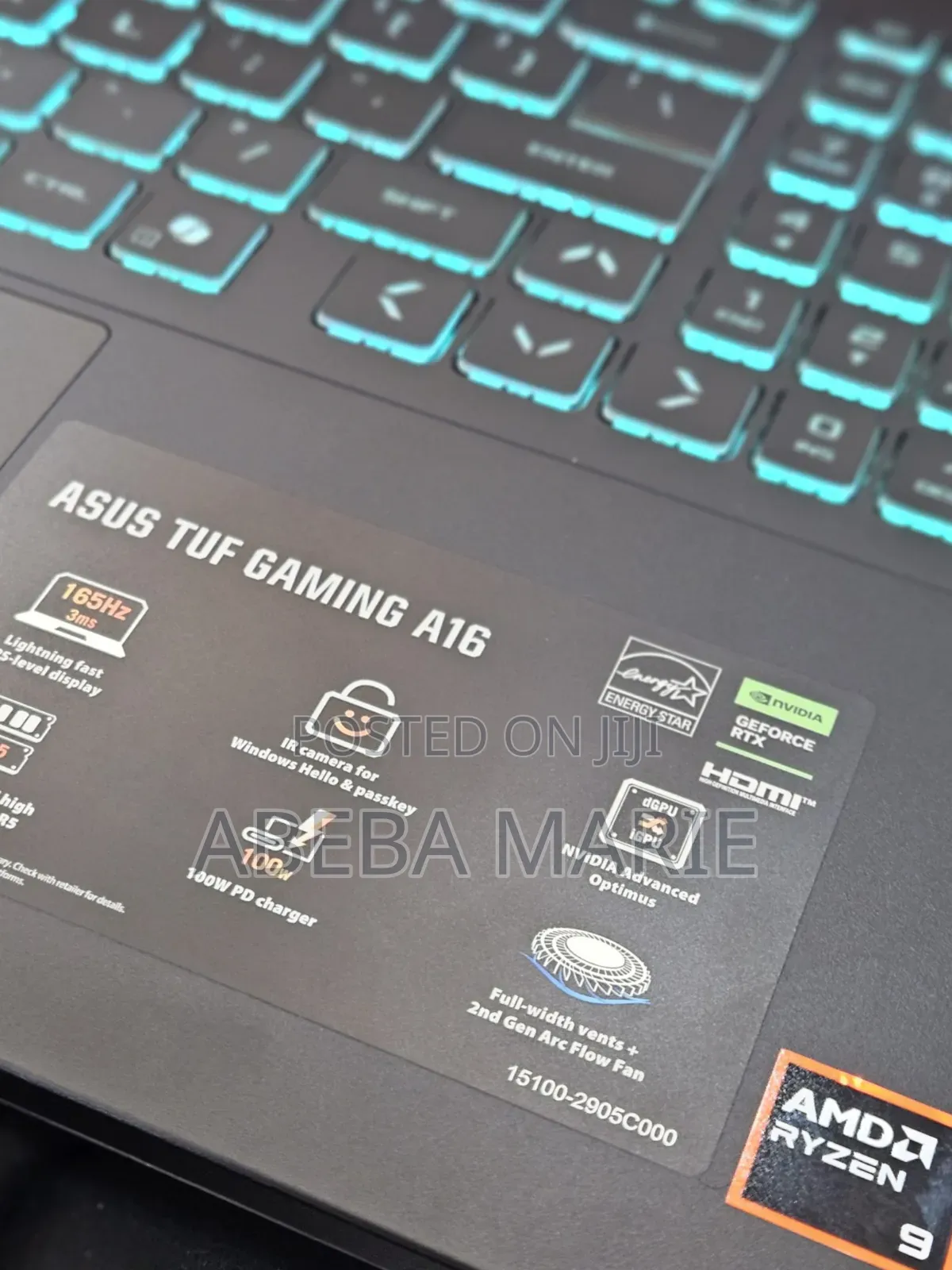 New Laptop Asus TUF Gaming A16 32GB AMD Ryzen 9 SSD 1T