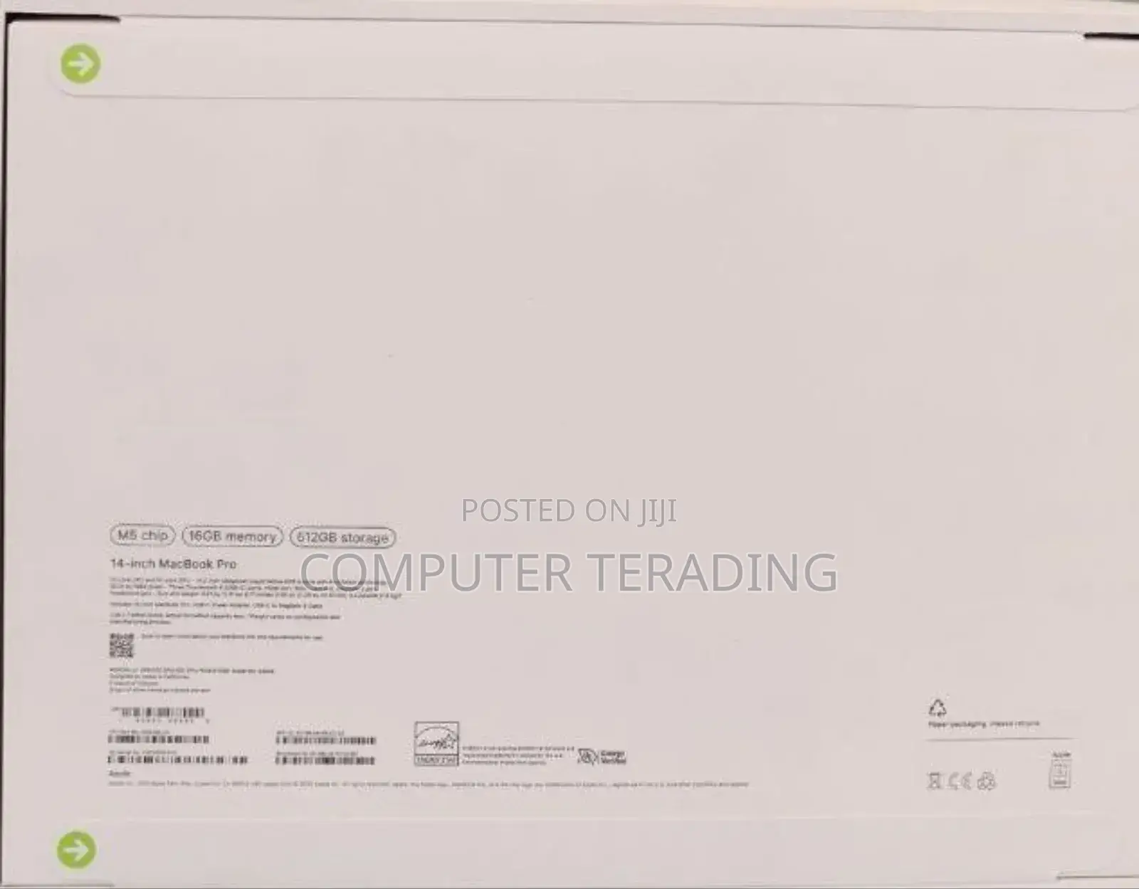 New Laptop Apple Macbook Pro 2025 M5 14-Inch 16GB Apple M5 SSD 512GB