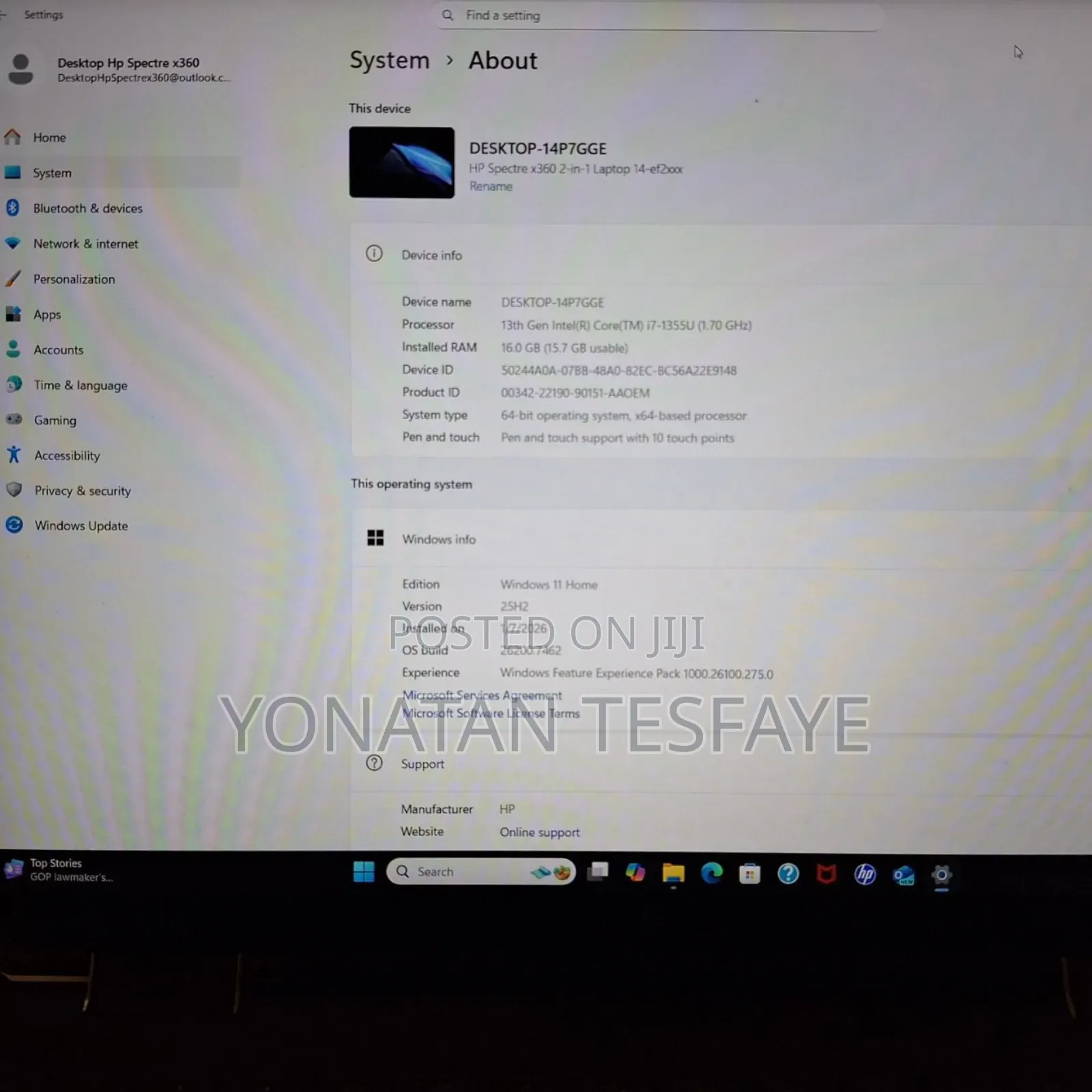 New Laptop HP Spectre 13 16GB Intel Core I7 SSD 1T