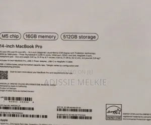 New Laptop Apple Macbook Pro 2025 M5 14-Inch 16GB Apple M5 SSD 512GB