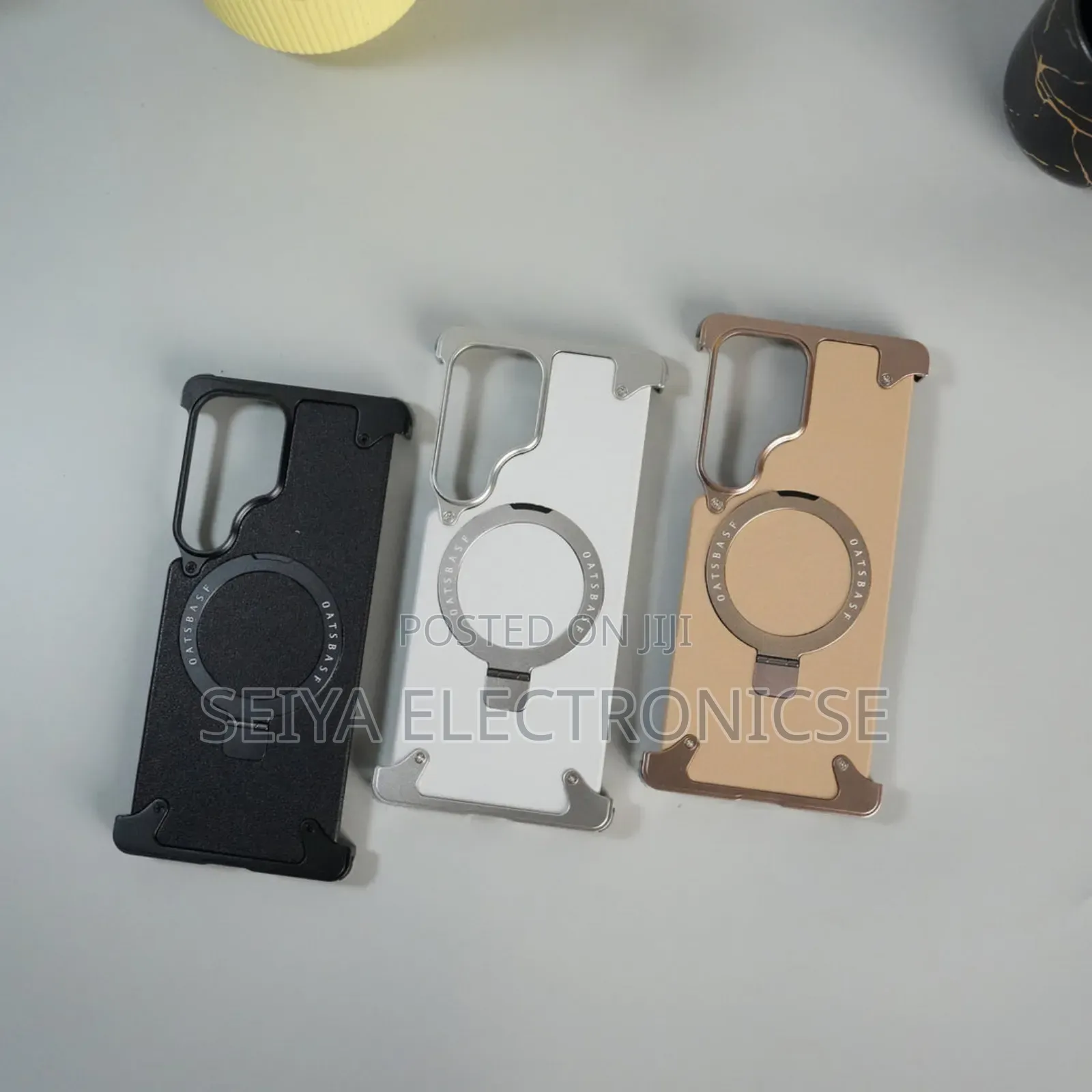 Galaxy S25 Ultra Freamlass Leather Metal Cover Cases