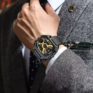 Poedagar Fashion Men Clock Rectangle Waterproof Date