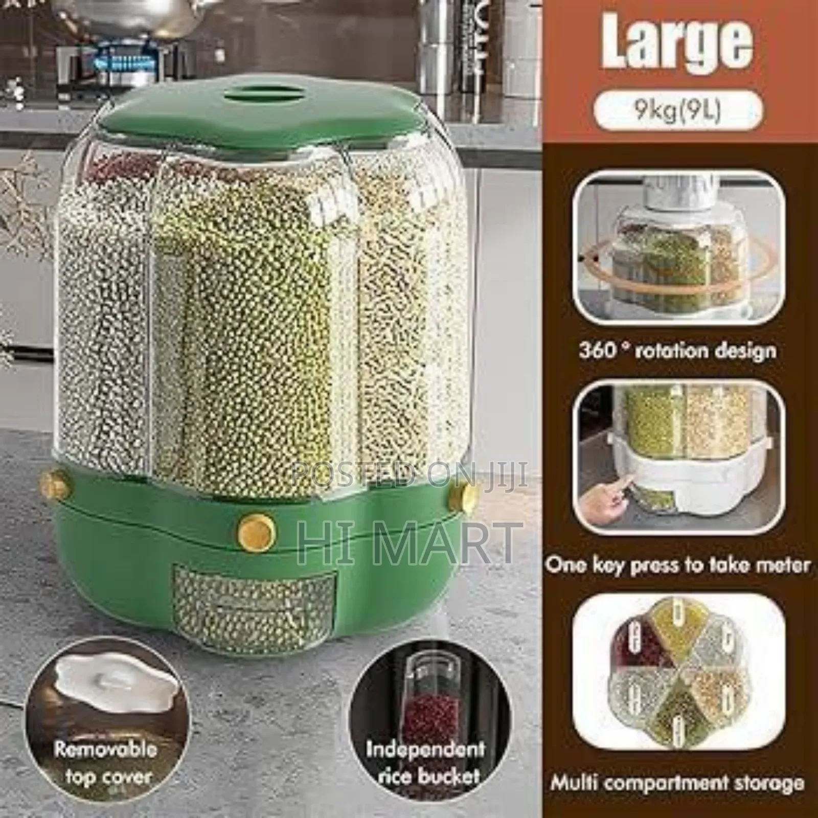 Large Size 360° Rotating Grain Storage(9litre)