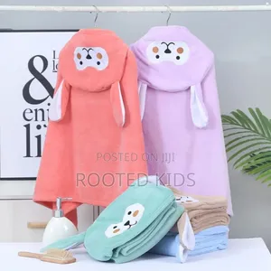 Hooded Cartoon Bathrobe Towel