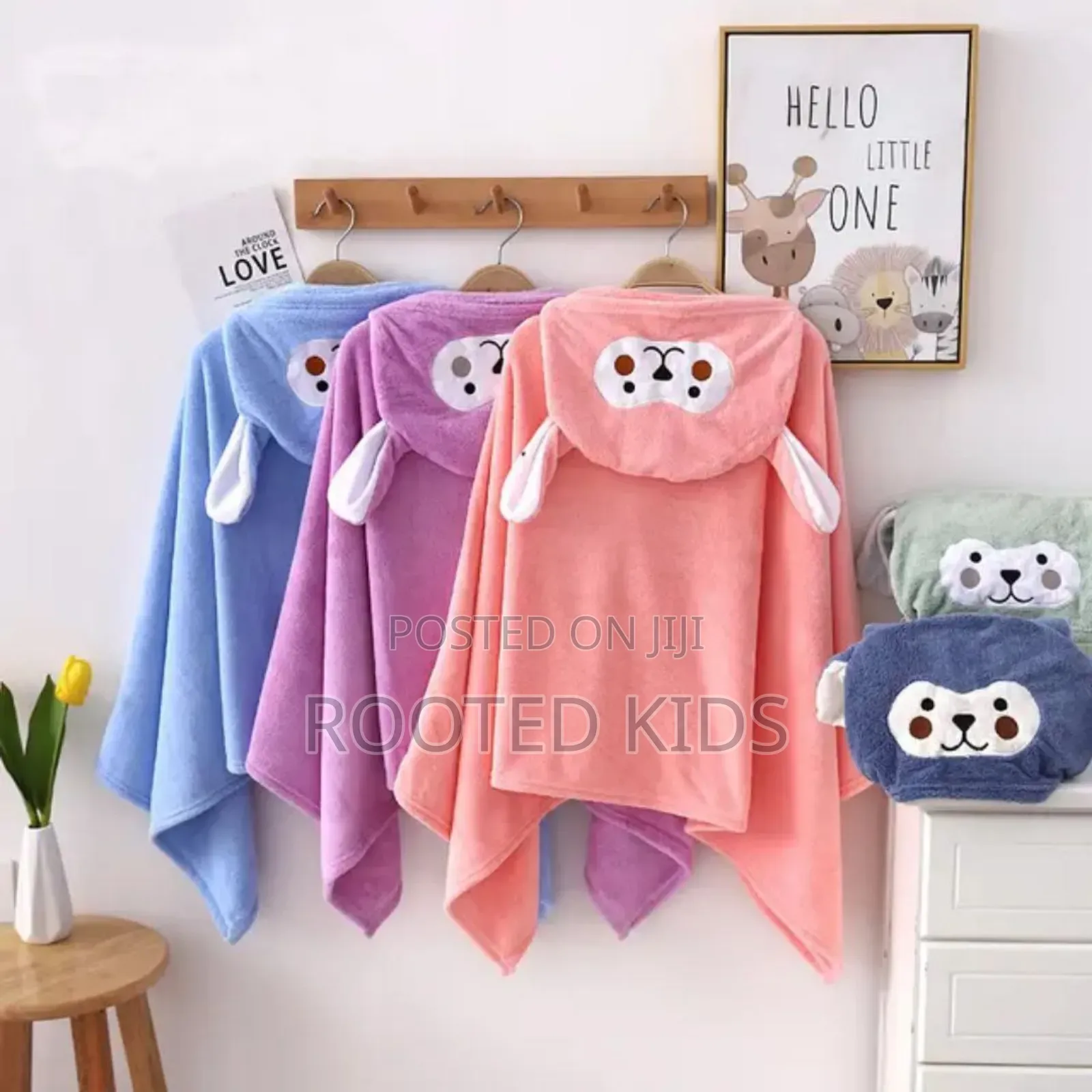 Hooded Cartoon Bathrobe Towel