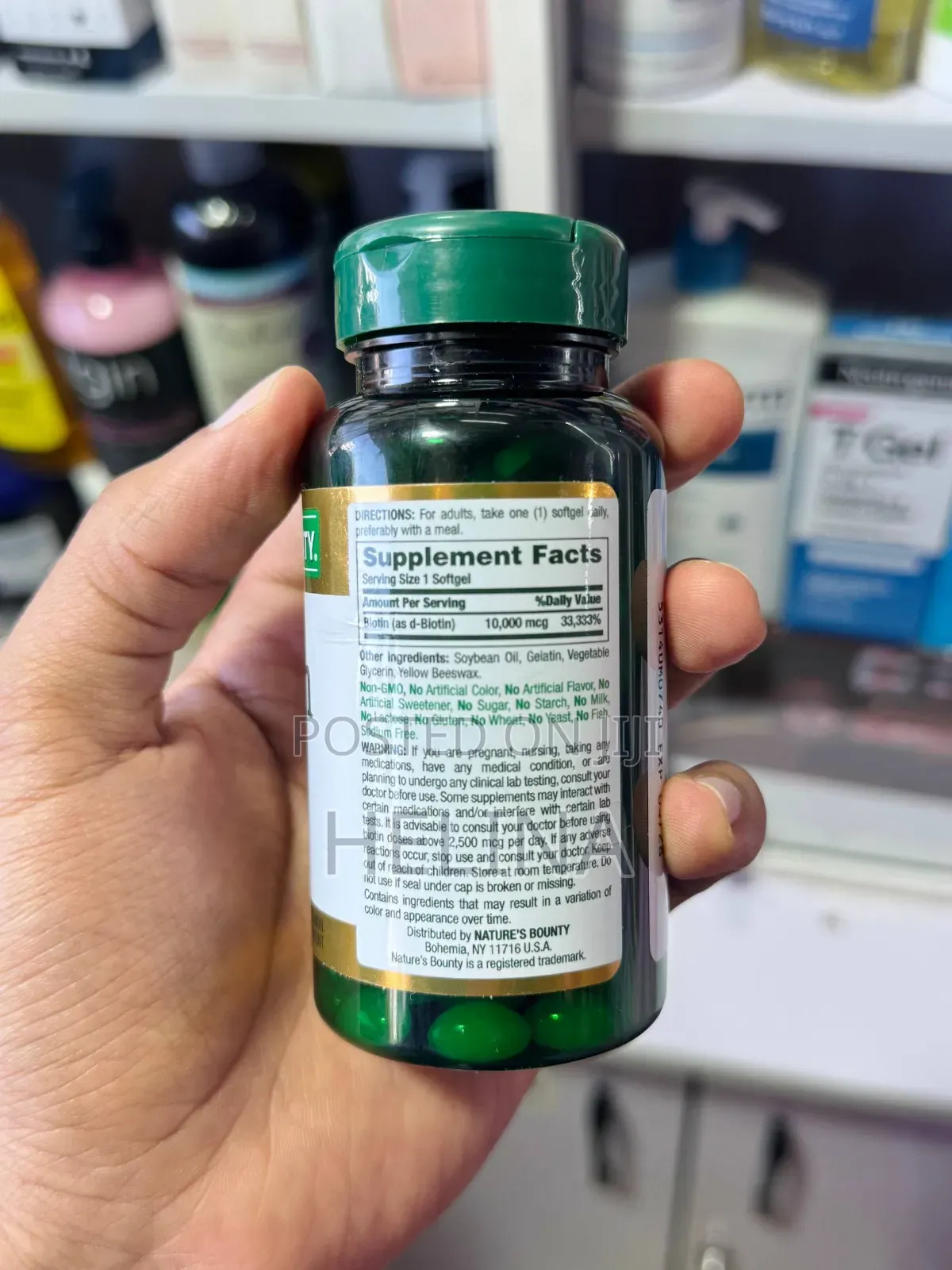 Nature's Bounty Biotin 10,000 MCG Rapid Release Softgels. From Usa