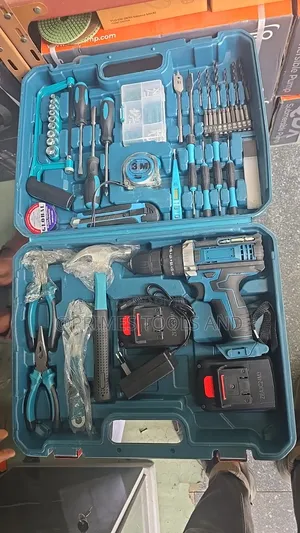 Cordless Drill Tool Set With 2 Batteries, Full Accessories