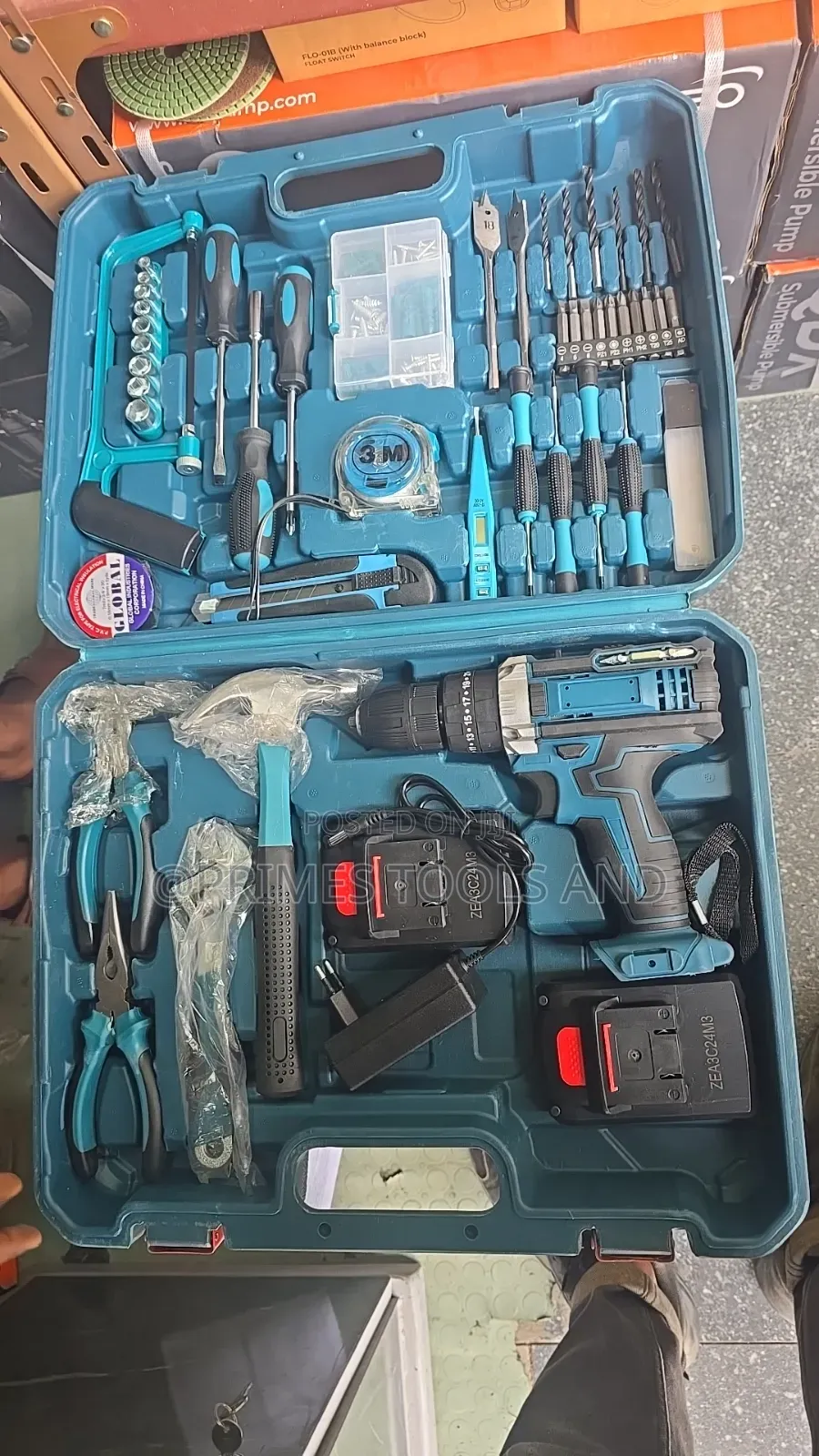 Cordless Drill Tool Set With 2 Batteries, Full Accessories