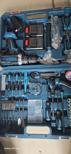 Cordless Drill Tool Set With 2 Batteries, Full Accessories