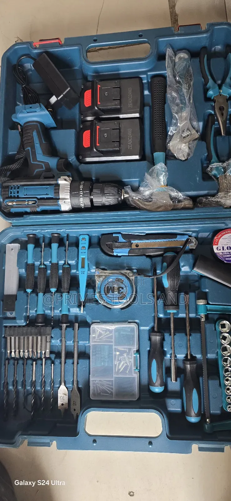 Cordless Drill Tool Set With 2 Batteries, Full Accessories