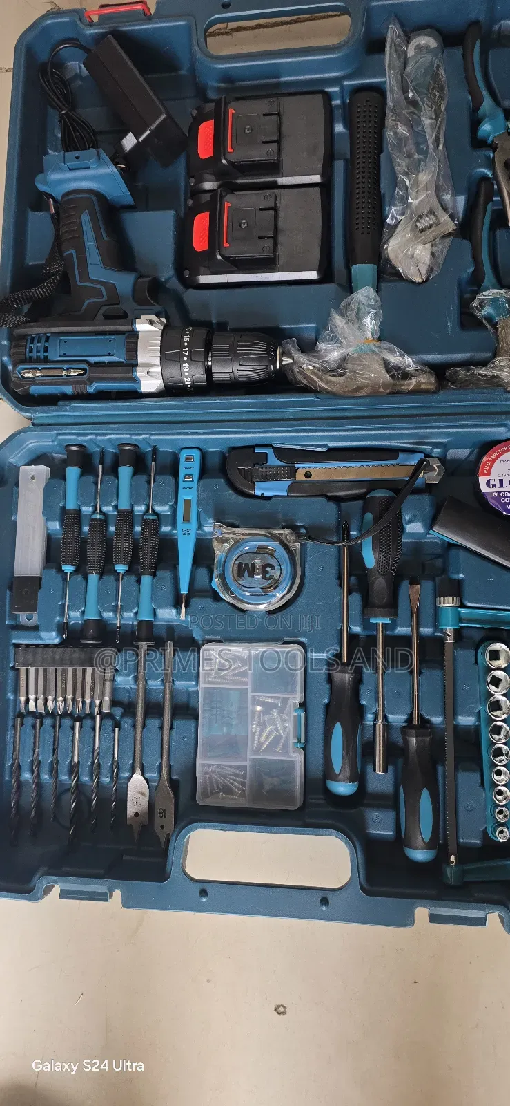 Cordless Drill Tool Set With 2 Batteries, Full Accessories