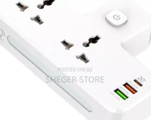 Orginal 3in1 Power Socket With Usb and Type-C, 2500w Capacity.