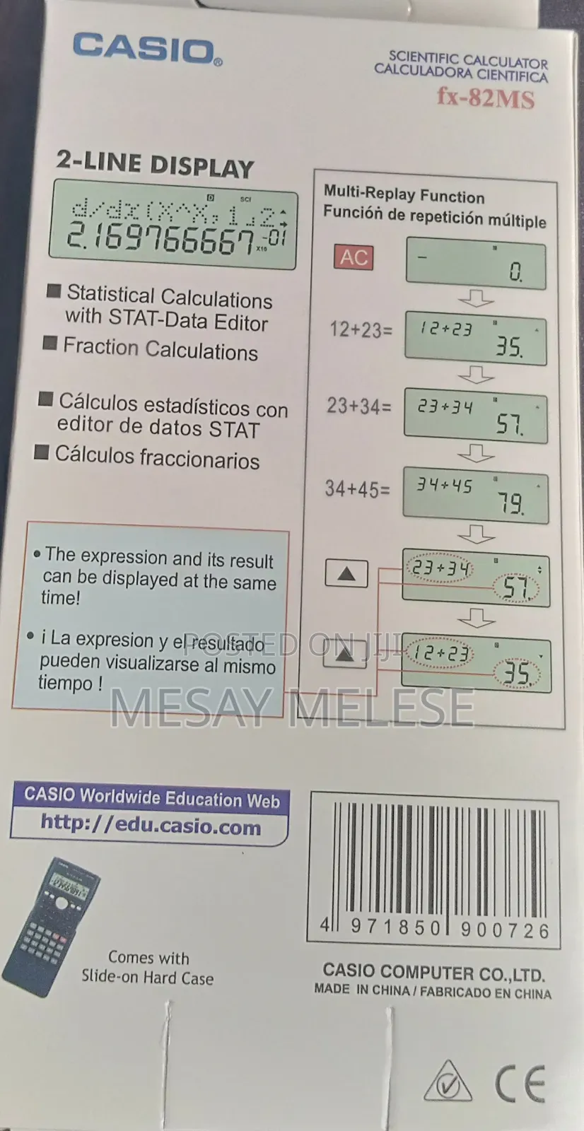 Casio Scientific Calculator Fx-82ms