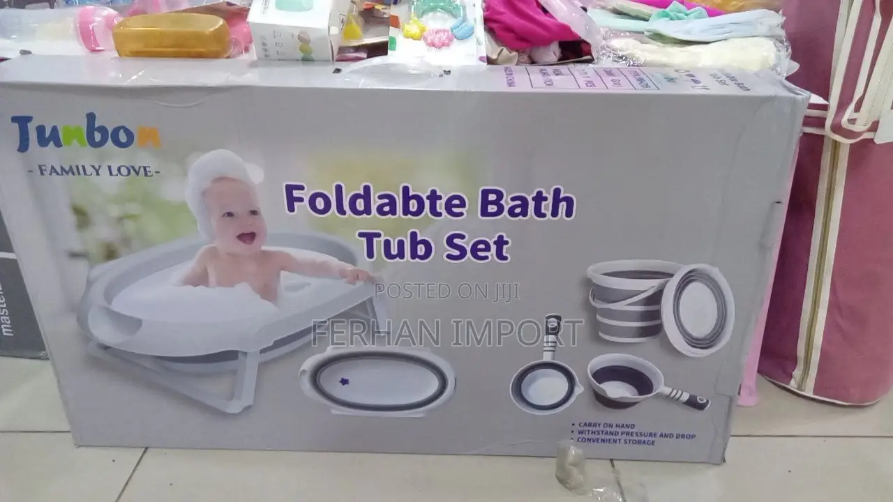 Foldable Baby Bath Tub With Accessories 4-in-1
