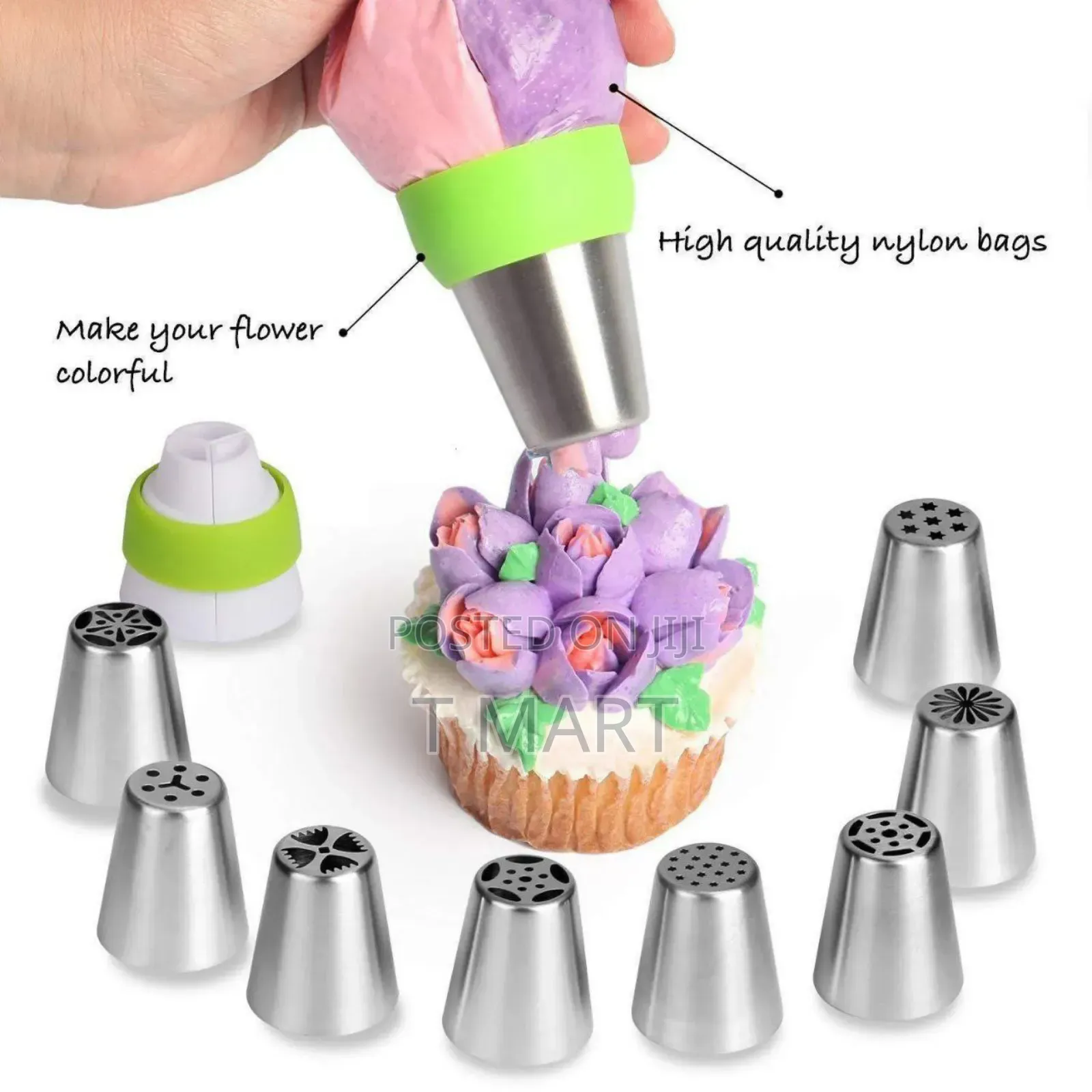 7pcs Cake Decorating Tools And Reusable Pastry Bag For Cupcakes