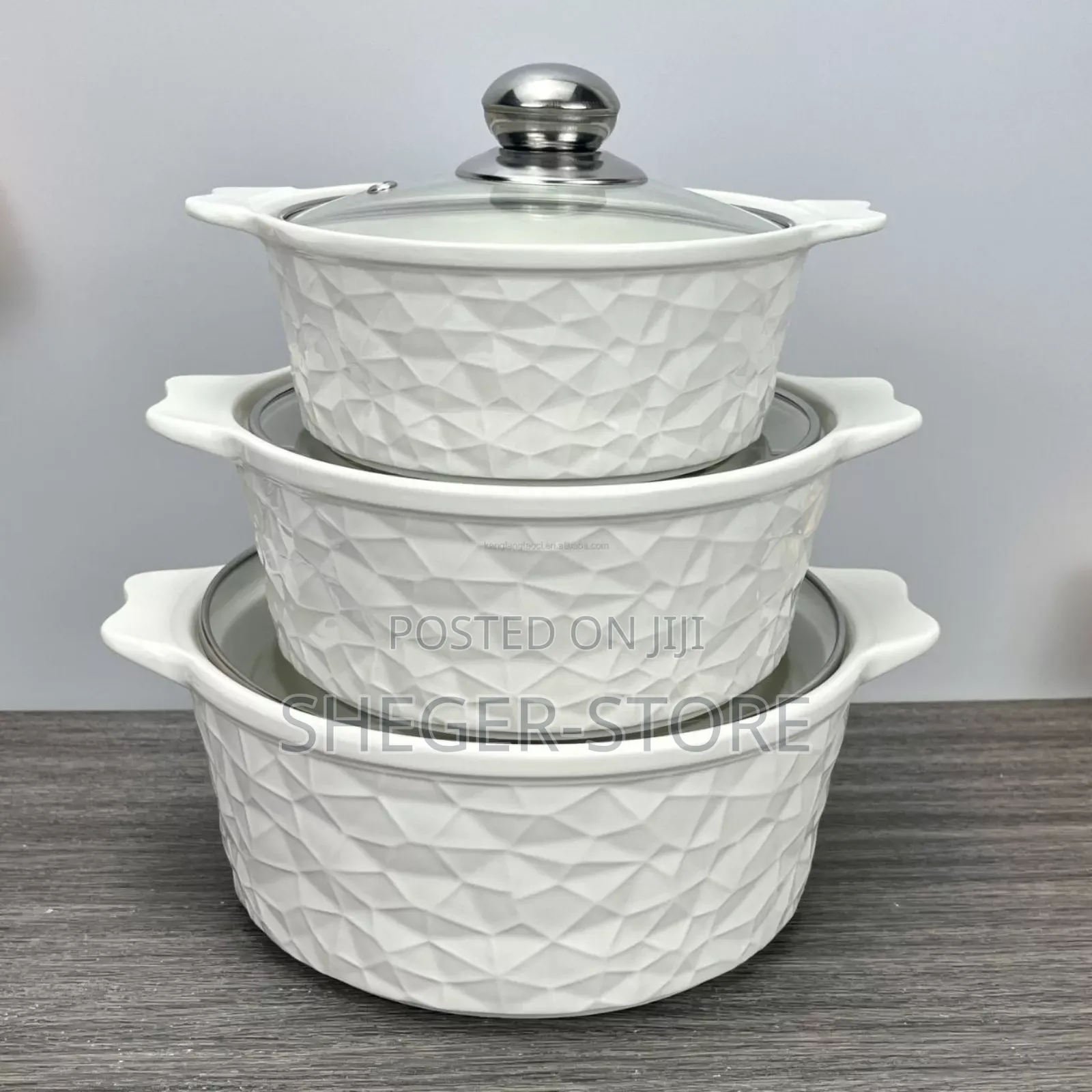 High Class 3 Set Ceramic Soup Pot ( ለቤትዎ ተጨማሪ ድምቀት የሚሆን)