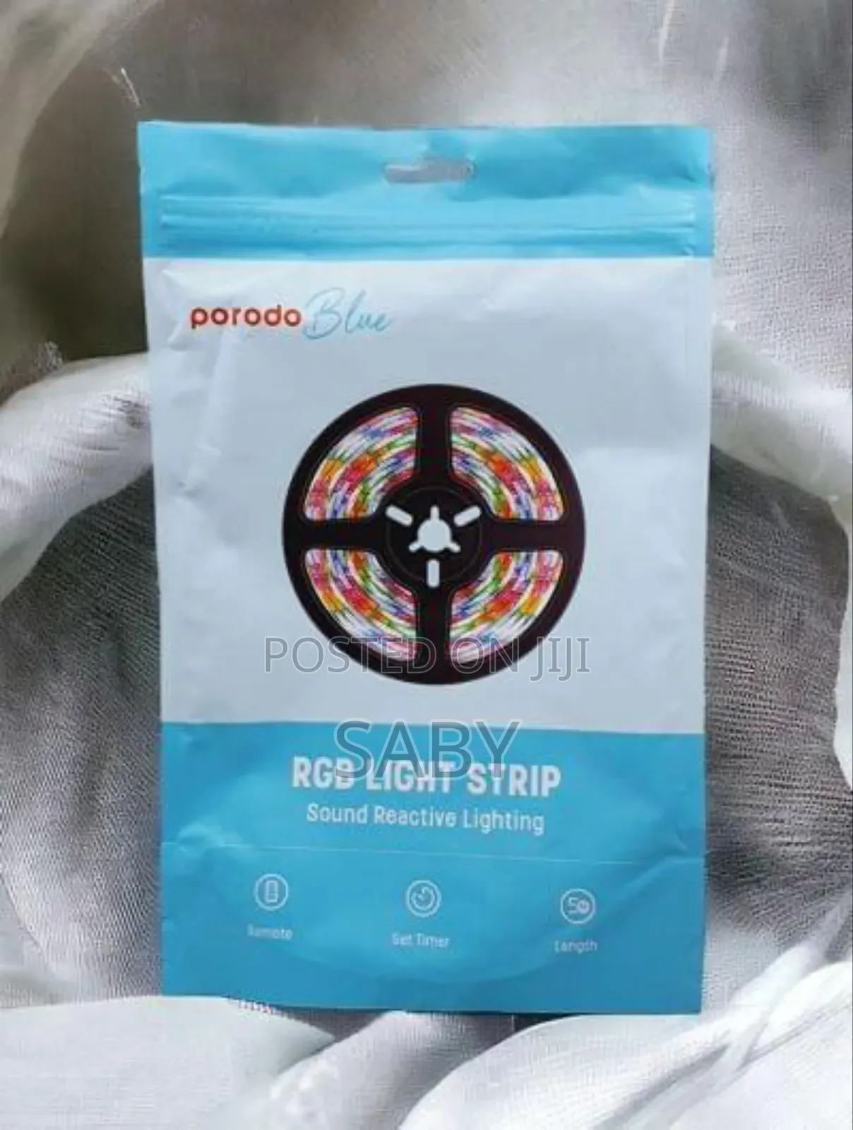 Porodo Blue Sound Reactive Rgb Strip Light With Remote Control