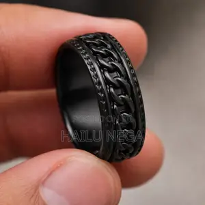 Black Chain Ring – Stainless Steel