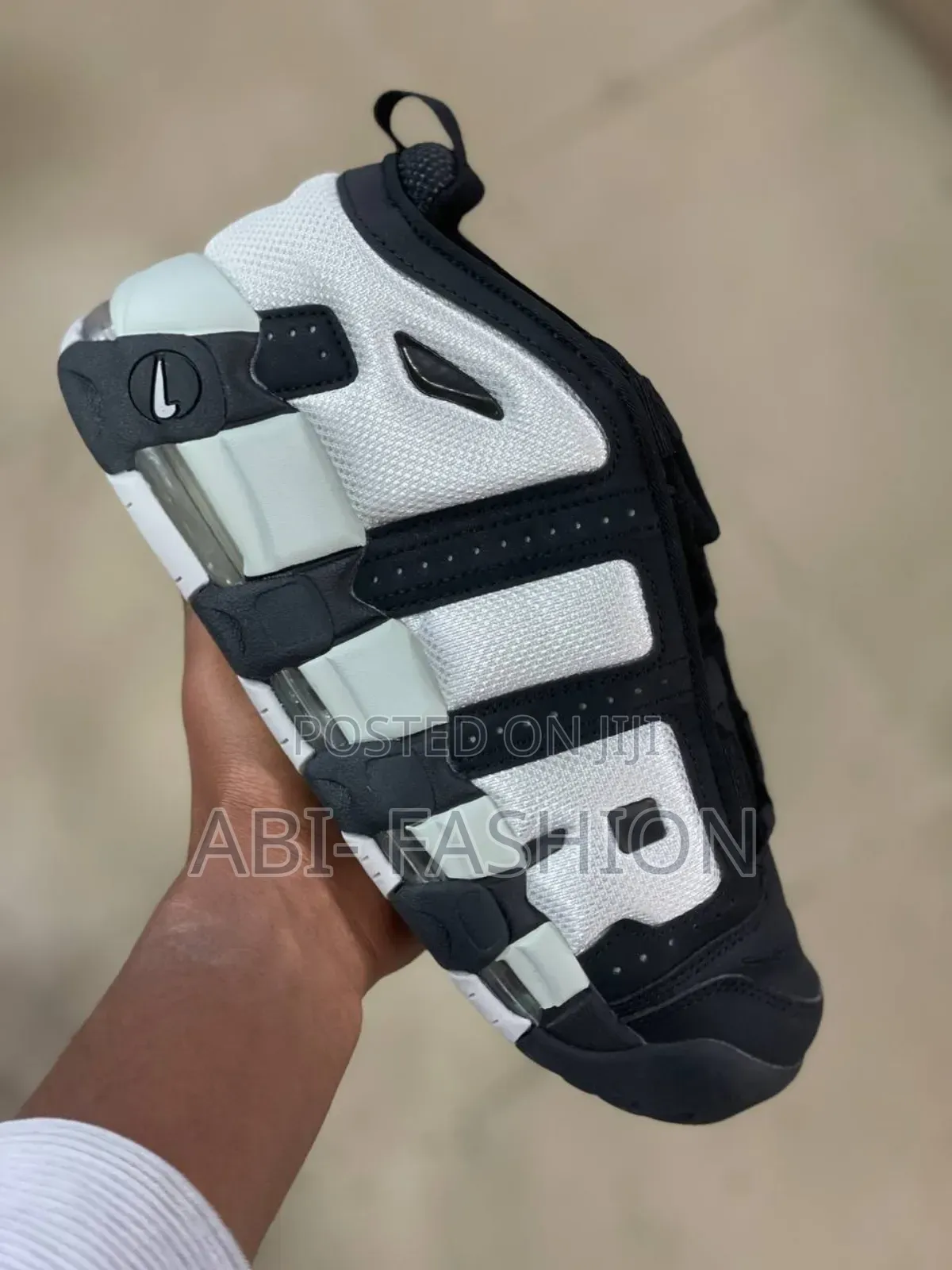 Nike Air More Uptempo Low Sneaker in the "Black Photon Dust" Colorway