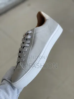 Authentic Zara Grey Casual Flat Shoes (Durable White Rubber Outsole)