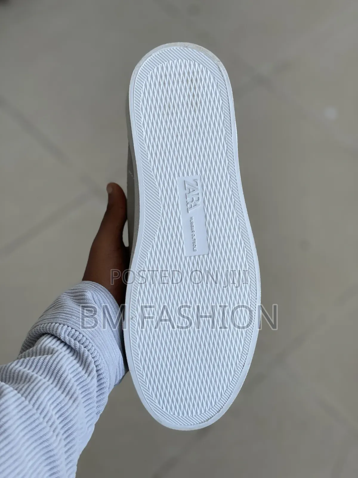 Authentic Zara Grey Casual Flat Shoes (Durable White Rubber Outsole)