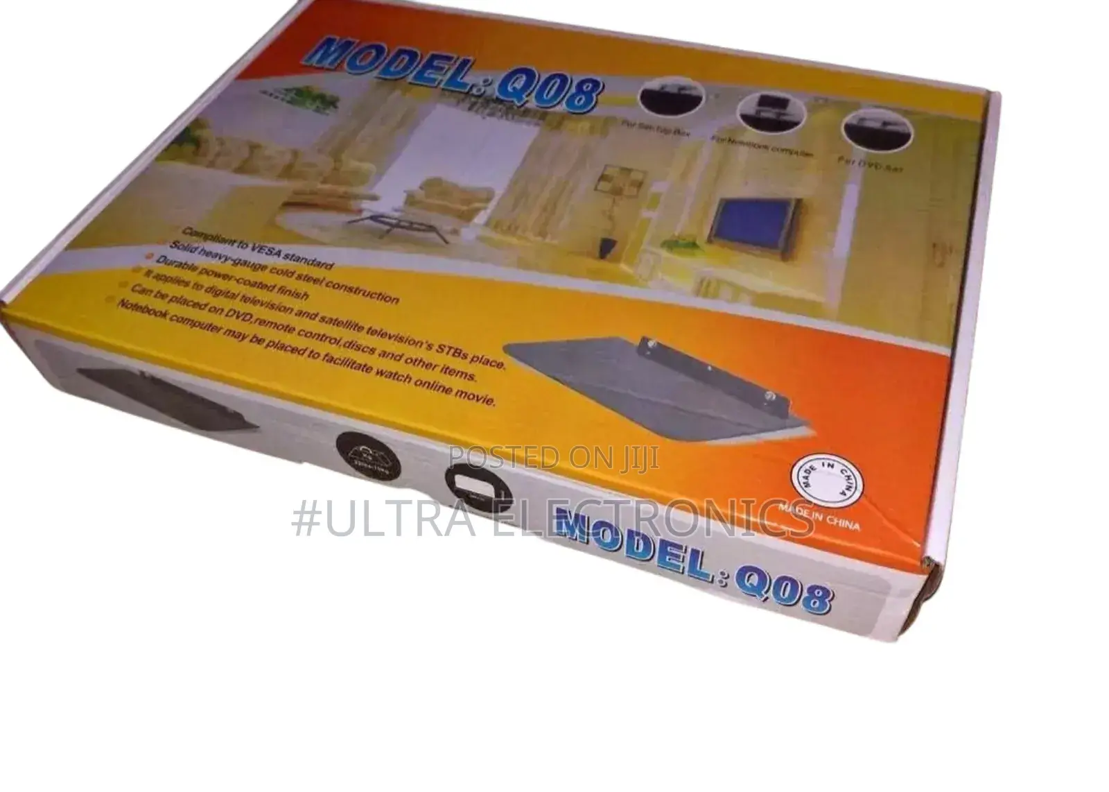Q08 Model Tempered Glass Wall-mount Shelf Designed For Media Devices
