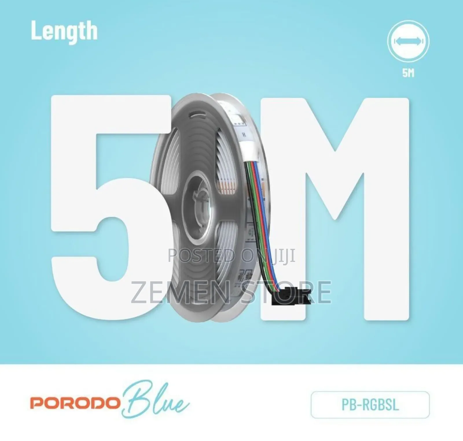 Porodo Blue RGB Smart Light Strip | ባለ 5 ሜትር የከለር መብራት