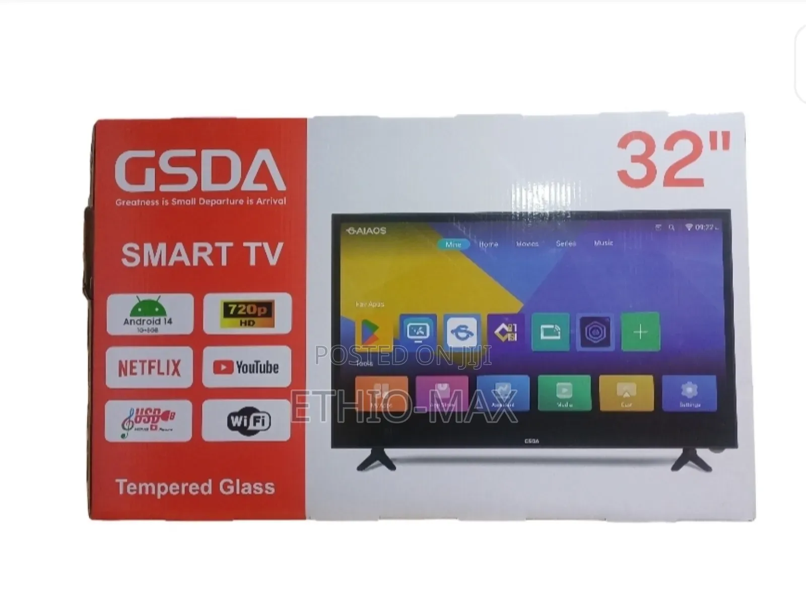 Gsda 32” Smart Android Tv – Double Glass | Original | New Arrival