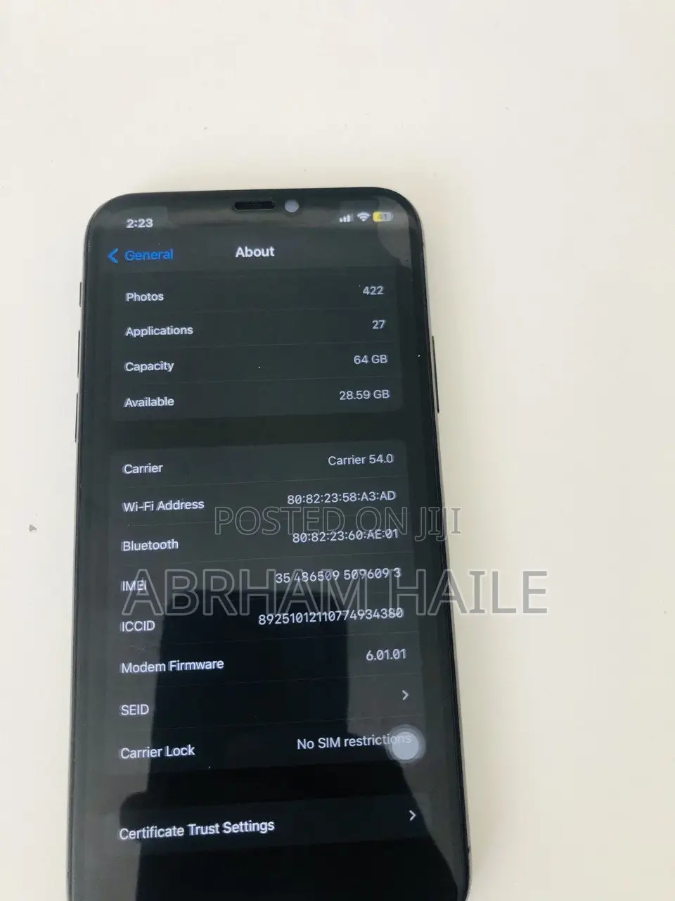 Apple iPhone X 64 GB Black