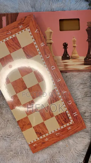 /3in 1 Chess Board / Wooden Chess Board ቼዝ እና ዳማ