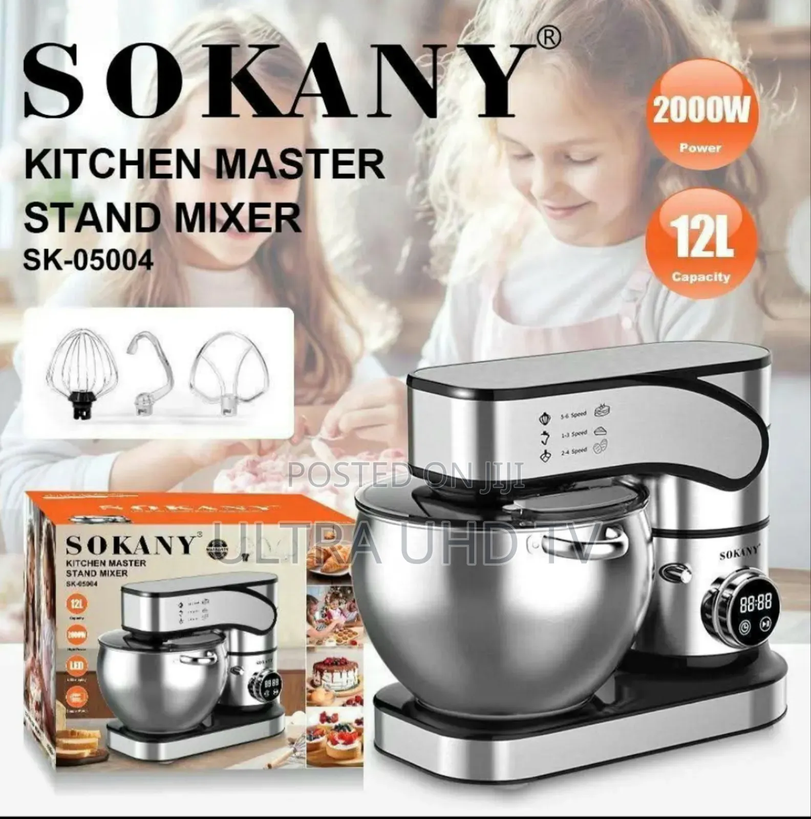 Sokany Sk-05004 Stand Mixer With 12 Speeds 12l Capacity and Pulse