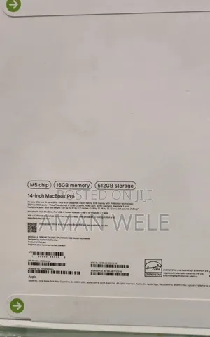 New Laptop Apple Macbook Pro 2025 M5 14-Inch 16GB Apple M5 SSD 512GB