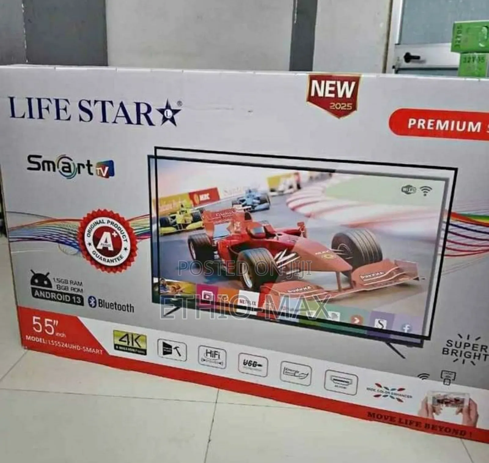 Lifestar 55” Smart Android Tv – New 2025 Model | Big Screen | Original