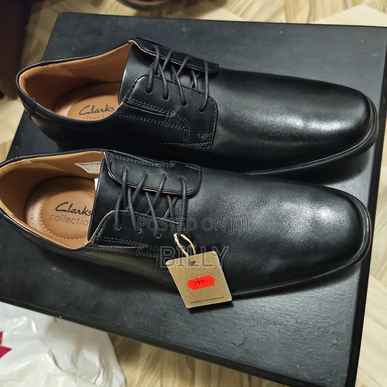 Clarks Tilden Plain Men's Oxford Shoe In Black Leather. Original