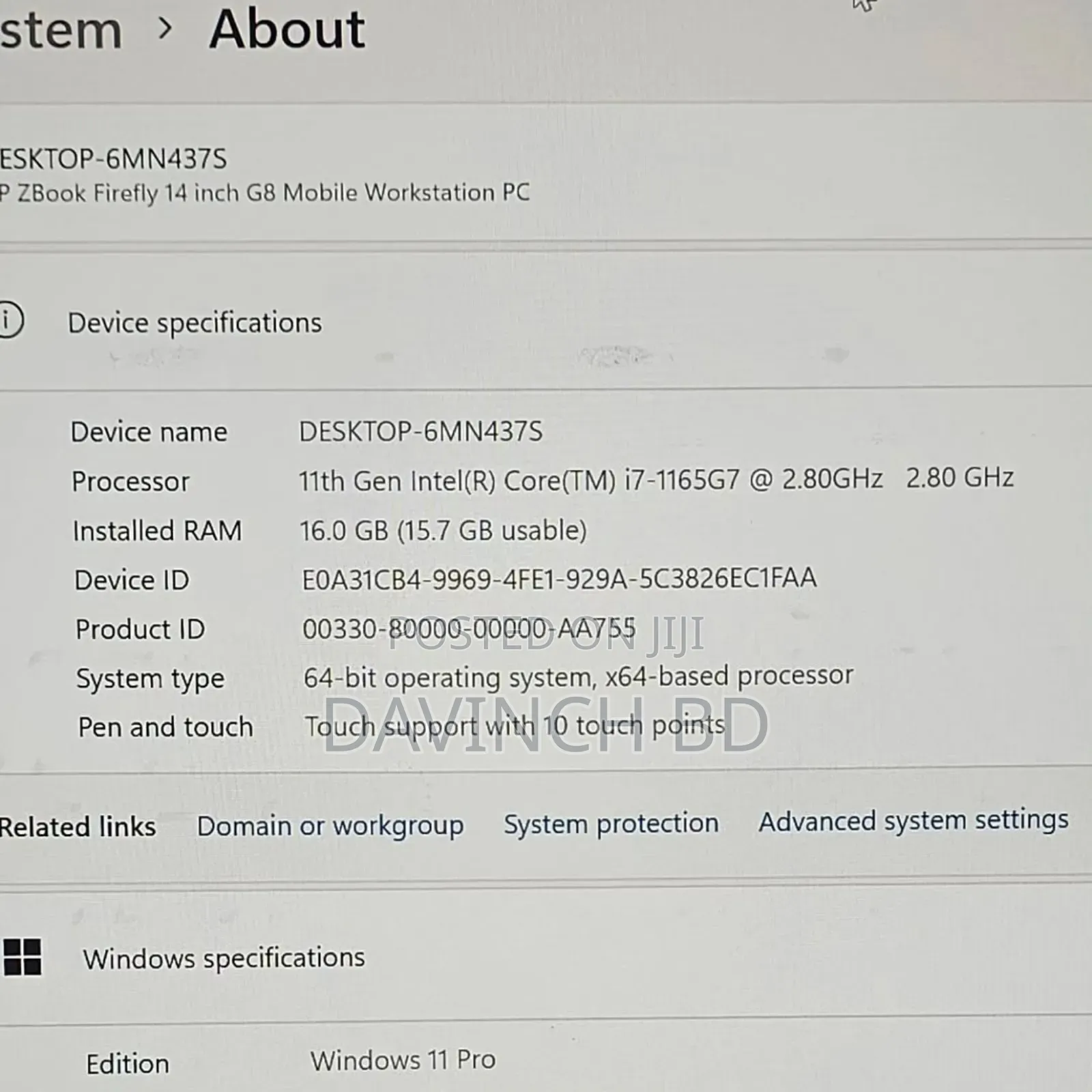 New Laptop HP Zbook Fury 15 G7 16GB Intel Core I7 SSD 512GB