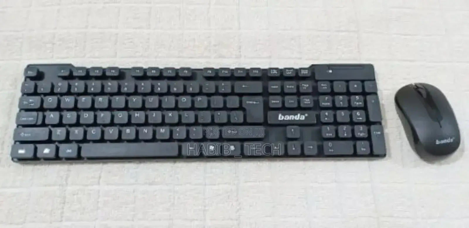 Banda 2.4ghz Wireless Keyboard Mouse Combo – Full Size, Plug Play