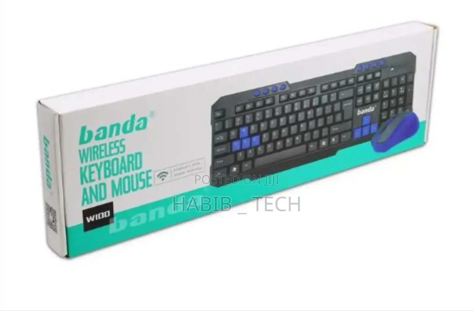 Banda 2.4ghz Wireless Keyboard Mouse Combo – Full Size, Plug Play