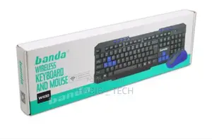 Banda 2.4ghz Wireless Keyboard Mouse Combo – Full Size, Plug Play
