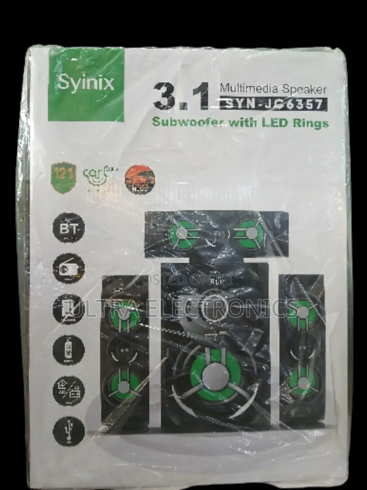 Syinix Speaker Features a Subwoofer With Led Rings. Output Power Is