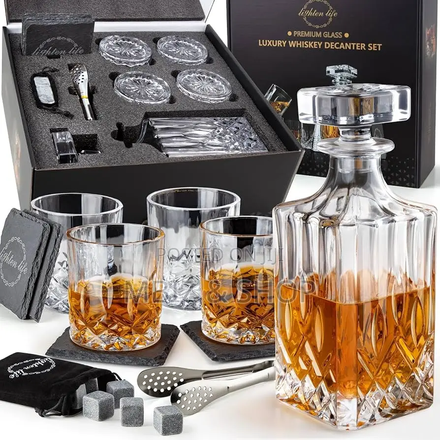 7 Piece Whiskey Decanter and Glasses Set