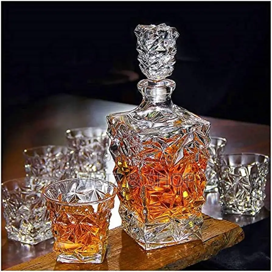 7 Piece Whiskey Decanter and Glasses Set