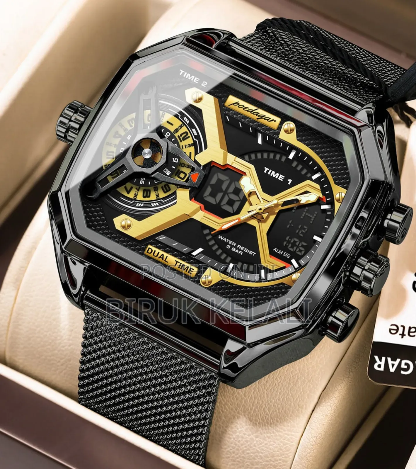 Poedagar New Dual-Display High-End Men's Watch With Water Resistance