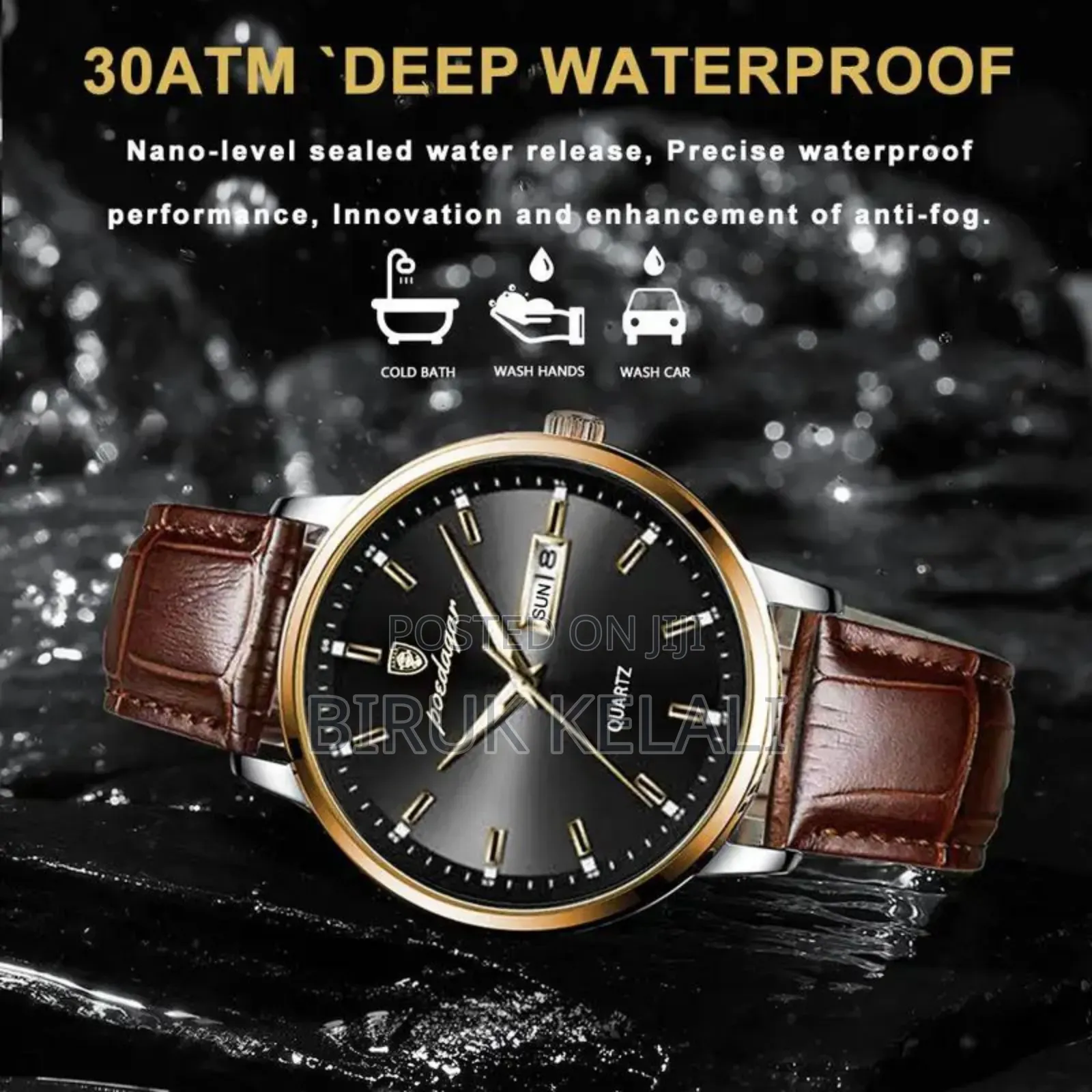 Poedagar 832 Men Watch Fashion Casual Sport Leather Quartz Watches Wat