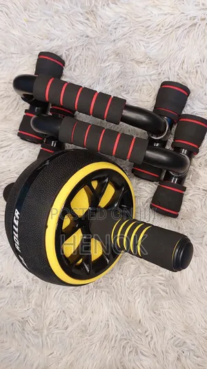 Push Up Stand + Abs Roller Together