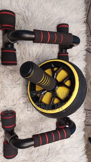 Push Up Stand + Abs Roller Together